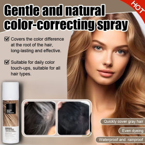 Portable Hair Color Touch-Up Spray Instant Natural Root Cover Spray Gentle Temporary Hair Color Spray Gray Hair Touch Up Everyday Natural Finish Hairline Styling Spray Tool