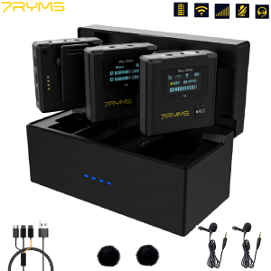 7ryms iray dw30 2.4G dual-channel 8GB on-board mic-rô không dây ghi âm với ai denoise cho iPhone Android máy tính GoPro DJI Camera hành động DSLR máy ảnh