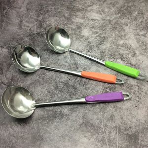 Vợt múc Topping trân châu vợt múc lẩu inox cán đỏ siêu bền siêu tiện lợi FELAA