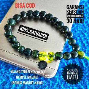 Gelang Batu Giok Black Jade Original Asli Aceh Tabung Cutting Full Tembus