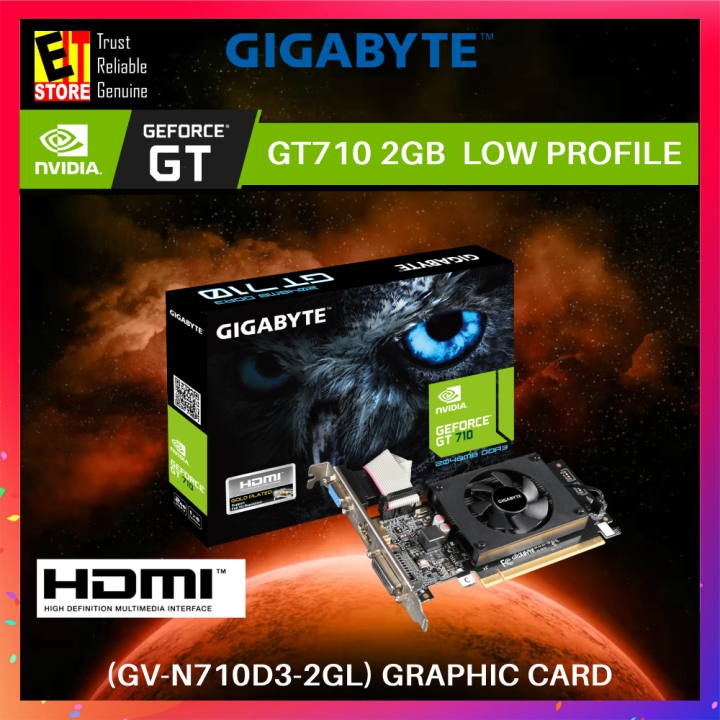 GIGABYTE NVIDIA GEFORCE GT710 2GB LOW PROFILE GRAPHIC CARD GVN710D3