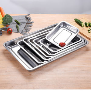 3 PCS Nampan Stainless Steel / Baki / Baking Tray Ukuran 27-20. 32-22 36-27CM