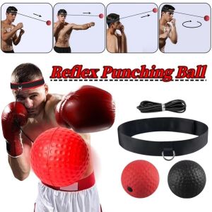 SJJL PU Bóng đấm phản xạ Cải thiện tốc độ có băng đô Bóng tập luyện boxing Di động 25 gram Quả bóng boxing Đào tạo phối hợp tay và mắt