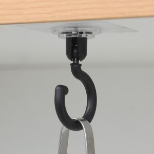 1/5Pcs 360° Rotating Self Adhesive Hook Heavy Duty Traceless Wall Ceiling Coat Hook for Bathroom Kitchen