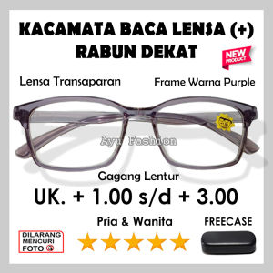 NEW - FREE CASE - Kacamata Baca Kacamata Rabun Dekat - Ready Plus (+)1.00 s/d (+)3.00 - Ujung Tangkai Lentur - PRIA WANITA - Gaya Kekinian