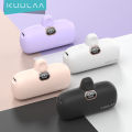 KUULAA 5000mAh 20W Mini Powerbank Type C Fast Charger Small Tesla Battery Portable Charger with Built-in Cable for Xiaomi Samsung Huawei Power Bank Lipstick Size Portable Powerbank Fast Charging  for iPhone 15 14 13 12 Pro Max. 