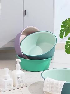 LZD  Dày Dặn PP Chậu Rửa Mặt Bằng Nhựa Chậu Giặt Quần Áo Cỡ Lớn Màu Kép Tương Phản Chậu Rửa Chân Ký Túc Xá Học Sinh Em Bé