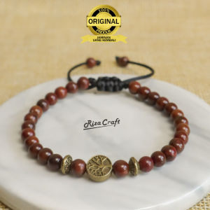 Gelang  Aesthetic Pria Wanita Keren Terbaru Tali Serut Kayu Kokka Kaukah Kokah Koka Kecil Sekat Tree Of Life Cowok Cewek Dewasa Korea Style Mewah Elegan Asli Arab Ori Original