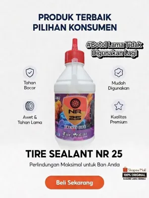 Pabrik Langsung Harga Pabrik NR 25 Cairan Ban Tubeless Anti Paku Anti Bocor Anti Karat Mobil Motor 350ml Isi 24 Botol Per Dus