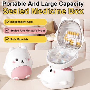 💕Portable💕Large Capacity Sealed Medicine Box Portable Medicine Storage Box for Seven Days a Week Sealed Medicine Box for Three Meals a Day