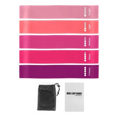 5PCS/Set Hip Resistance Bands Yoga Squat Elastic Band Yoga Band Exercise Fitness Weight Loss Workout Band 瑜伽弹力带