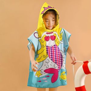 [HỎA TỐC] Khăn đi biển trẻ em 60x120cm Khăn choàng tắm chống lạnh cho bé đi bơi