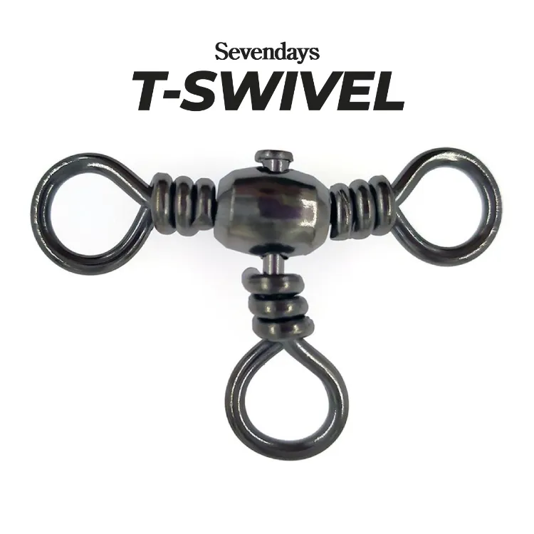 10pcs] T-Swivel 3 Way Barrel Fishing Connector Pancing Tackle T
