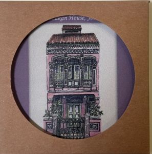 Uniquely Singapore Ceramic Coaster - A Peranakan House Joo Chiat by local artist Joanna Wong