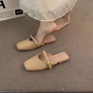 Free Shipping Korean-Style Retro Versatile Slip-On Sandals For Women Perfect For Spring And Autumn A New Versatile Beach Sandal