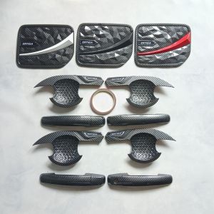 Paket Outer Door Cover Handle Pegangan Pintu Tank Cover Mobil Ertiga Lama 2012 - 2017 Glossy Carbon