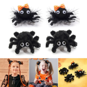 Halloween Spiders Hairpin Stylish Hair Clip Animal Hair Barrettes for Baby Girls Kids Parties Headwear Hair Decorations