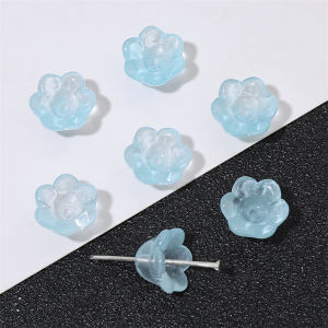 10/20Pcs 12x7mm Gradient Colorful Bell Orchid Flower Crystal Glass Beads for Jewelry Making Hairpin Handmade Diy Earrings Bracelet Accessories