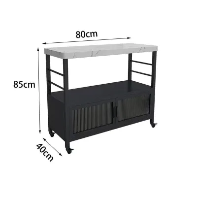 Portable Kitchen Table For Kitchen Kitchen island table Movable Island Counter Table Movable Kitchen Island Table Kitchen Storage Rack Island Storage Multifunctional Double-Layer Console Home 17 dian