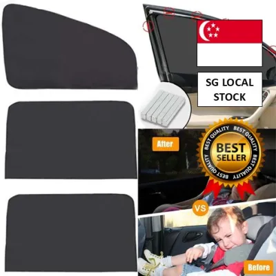 [SG 🚚] Magnetic Car Sun Shade UV Protection Car Curtain Car Window Sunshade Side Window Mesh Sun Visor Summer Protection Window