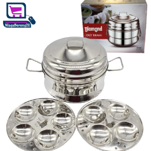 [Support Gas / Induction Stove] Premium Diamond Stainless Steel Idly