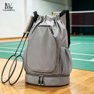 LouisWill Drawstring Backpack Bag Outdoor Waterproof Gym Backpack Sports Yoga Gym Swim Bag Backpack for Kids Men Women With Shoe Compartment