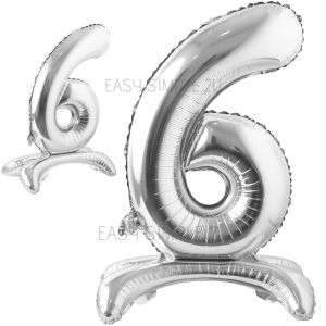 (1 Piece) 16 inch Standing 3D Single Gold Silver Gradient Rainbow Rose Gold Number Digits Foil Balloons Floor Decoration