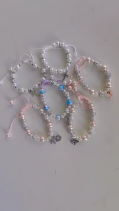 Playful Rainbow Beaded Bracelet Chic Girls Unicorns Bracelet Sparkling Beaded Wristband Jewelry Birthday Present