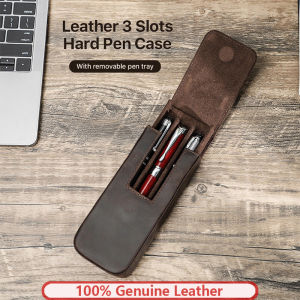 Genuine Leather Handmade Pen Case High Quality Retro 2/3/6/12 Slots Pen Pouch Office School