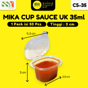 Cup Mika Pudding Agar Saos Jelly Tutup Sambung isi 50 Pcs/ 25ml 35ml 60ml 70ml 90ml 100ml / FOOD GRADE