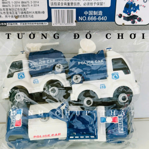 07 Bộ Đồ Chơi 4 Xe Police Cho Bé 3+