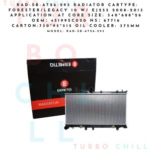 Subaru Forester (SH5) 2008-2013 Radiator Core Size 340x688x26 OEM 45199SC020 Oil Cooler 375mm RAD-SB-AT26-293