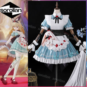 Game Genshin Impact Miliastra Wonderland Alice in Wonderland The Manekin Cosplay Costume Halloween Women Maid Uniform2026