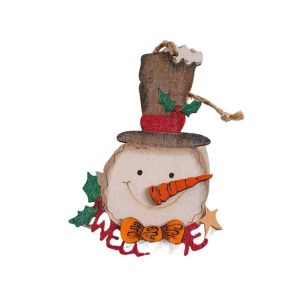 HCHC MALL Wooden Painted Elderly People Pendants Socks Snowman Christmas Decorations Cute Hanging Christmas Trees Pendants Home