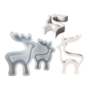 Reindeer Figurine Silicone Mold Christmas Silicone Mould for Epoxy Resin Making Soap Festival Decoration