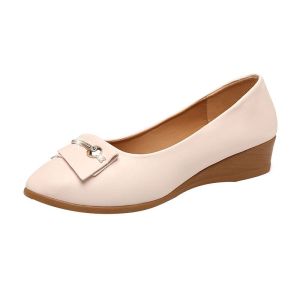 IELGY Korean version of beanie shoes womens 2024 new flat mules wedge mom work