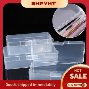 SHPYHT 1pcs Nail Pen trường hợp hộp PP chất liệu trong suốt móng tay bàn chải hộp Pouch văn phòng phẩm trường bút chì trường hợp nguồn cung cấp bút chì lưu trữ
