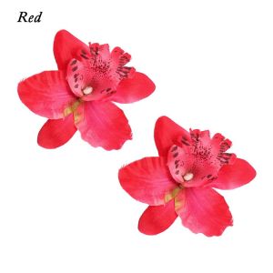 BETTERFORM 2Pcs Fashion Girls Barrette Bohemia Beach Flower Hair Clips Wedding Accessories Bridal Hairpins Orchid