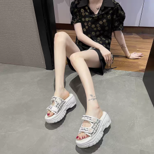COD Sandal Wedges Slip On Hak Tebal Wanita Premium YS 699