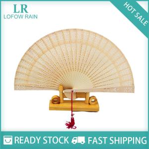 LF Wholesale✨Flash Sale ✨ Fashion Wedding Hand Fragrant Party Carved Bamboo Folding Fan Chinese Wooden Fan Vintage Hollow Antiquity Folding Fan Home Decor