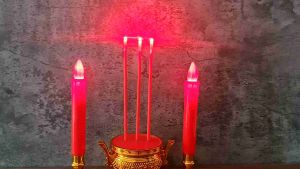 ชุดธูปเทียนสีแดง มีถ่านแถมฟรี