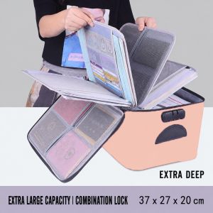 【Rainbow Culture】 Lockable 5-Layer Document Organizer Bag | Passport & Certificate Case 37 x 27 x 20cm