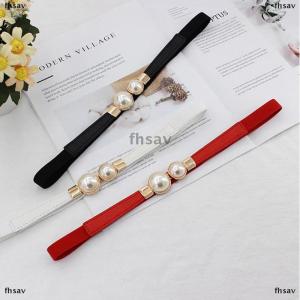 [COD] fhsav Buckle Belt PU Leather Dress Skirt Waist Elastic Thin Women Belts Ladies Waistband Accessories