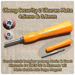 Obeng Security 2 in 1 4.8mm & 3.8mm Untuk Mesin & Kaset Nintendo Wii Nintendo 64 SNES GC