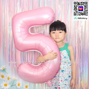 ส่งไว! ลูกโป่งตัวเลข ฟอยล์เลข สีชมพูมุก และฟ้ามุก ขนาดจัมโบ้ 40นิ้ว