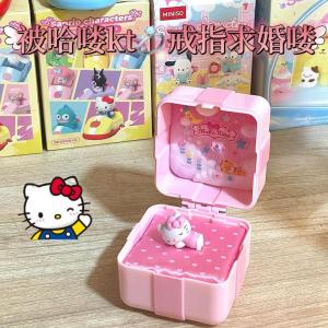 Sanrio Hello Kitty Kawaii Ring with Box Cartoon Anime Character Accessories Girls Best Friends Birthday Commemorative Gift
