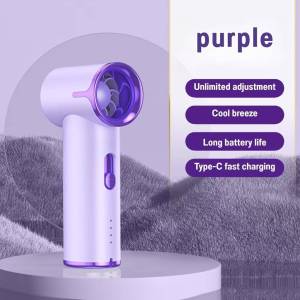 X688 Ultra-Mini Portable Palm-Sized Pocket Turbo Fan USB Rechargeable LED Display 100 Speed ​​Settings Powerful Airflow