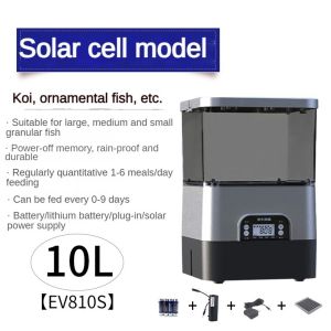 Outdoor Solar Fish Feeder Automatic 4L/10L/20L Large Capacity Rainproof Sun-resistant