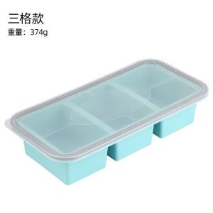 3/4 Grid Silicone Freezer Molds With Lid / Food Grade Silicone Freezer Trays For Soup Sauce Broth Leftovers