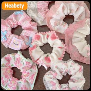 【2-3 days delivery】 Elegant Print Lace Edge Wide Scrunches For Women Girls Sweet Hair Tie Cute Exquisite Hair Band Fashion Hair Accessories Gifts